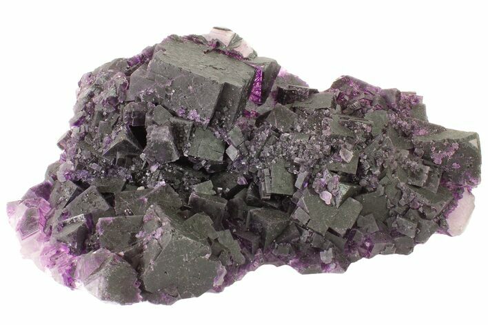 Dark Purple Cubic Fluorite Crystal Cluster - China #163574